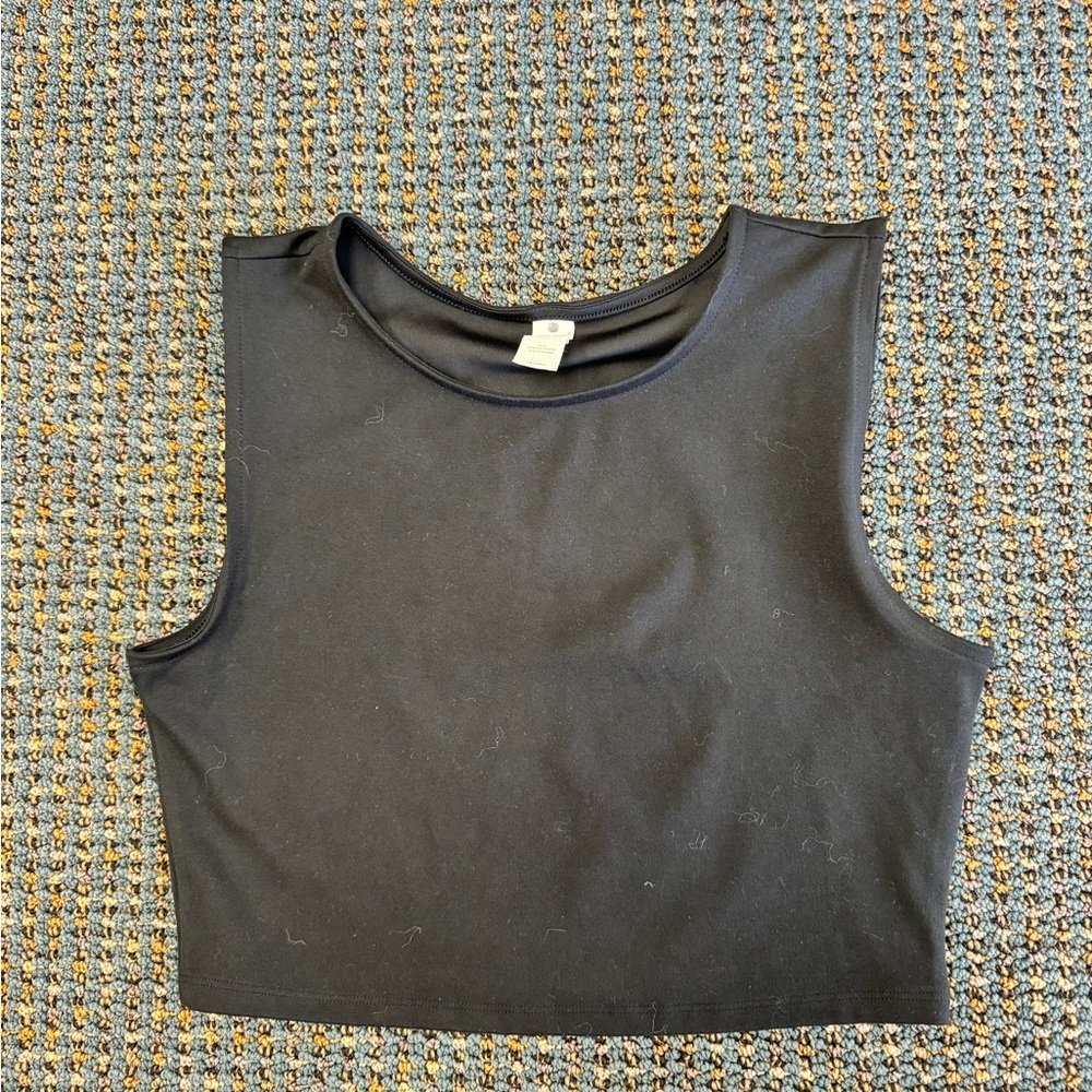 Black Sleeveless yoga crop top